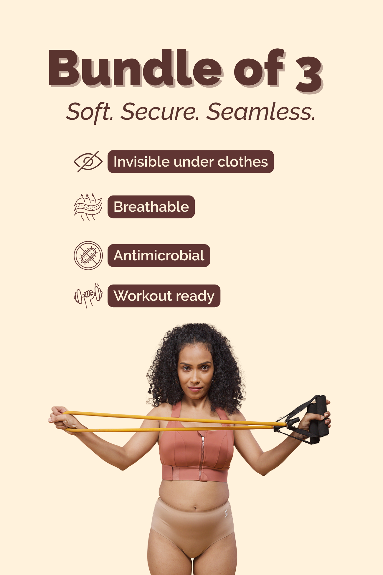 Dune Beige Seamless Underwear for Women Bundle of 3 | Tilt Intimates