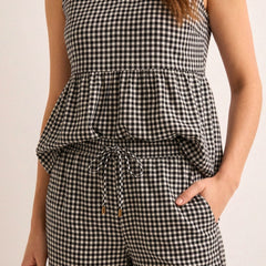 Summer Checks Peplum Top and Pyjama Set