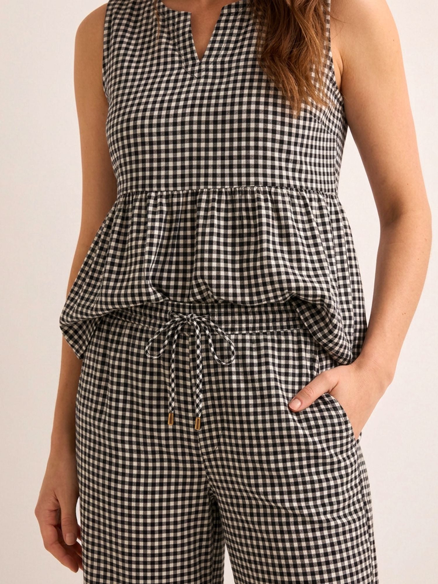 Summer Checks Peplum Top and Pyjama Set