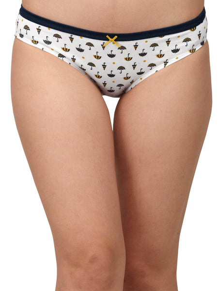 SOIE Woman - Mid Rise Medium Coverage Solid and Printed Cotton Stretch Brief Panty (Pack of 3) - Panty -for Women