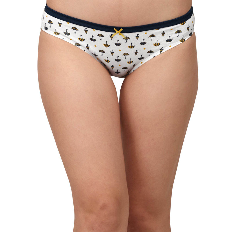 SOIE Woman - Mid Rise Medium Coverage Solid and Printed Cotton Stretch Brief Panty (Pack of 3) - Panty -for Women