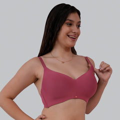 SOIE Woman - Full Coverage Padded Non Wired Ultrasoft Seamless Bra - Bra -for Women