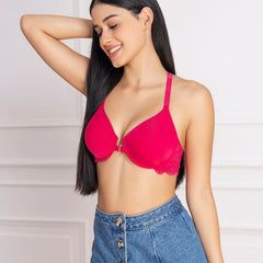 Front Open Padded Underwired T-Shirt Bra
