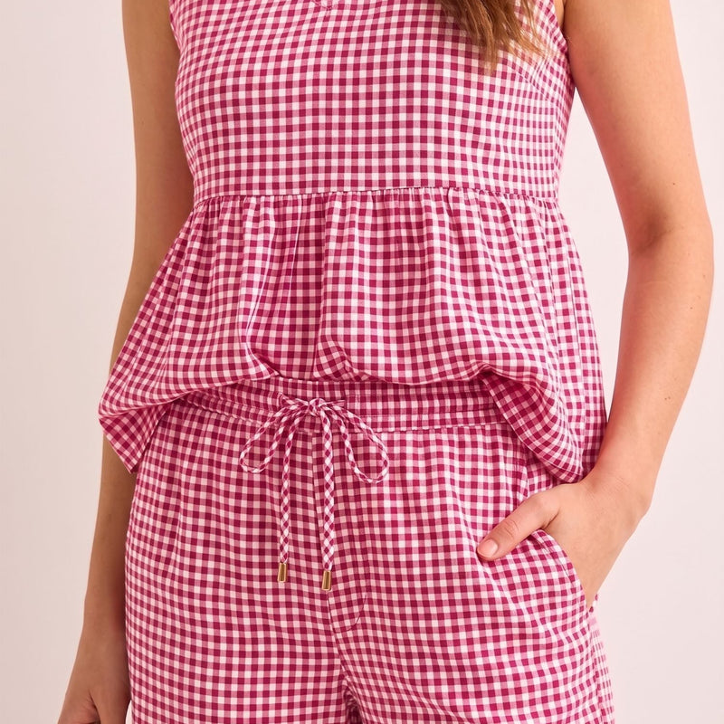Summer Checks Peplum Top and Pyjama Set
