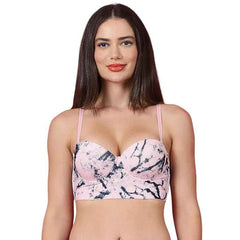 Brachy Women's Pink Underwired Lightly Padded Bralette Multiway Bra