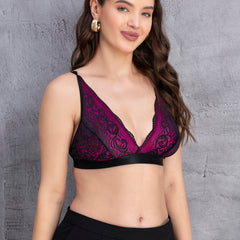Lace Floral Bralette Non-Padded Non-Wired Bra
