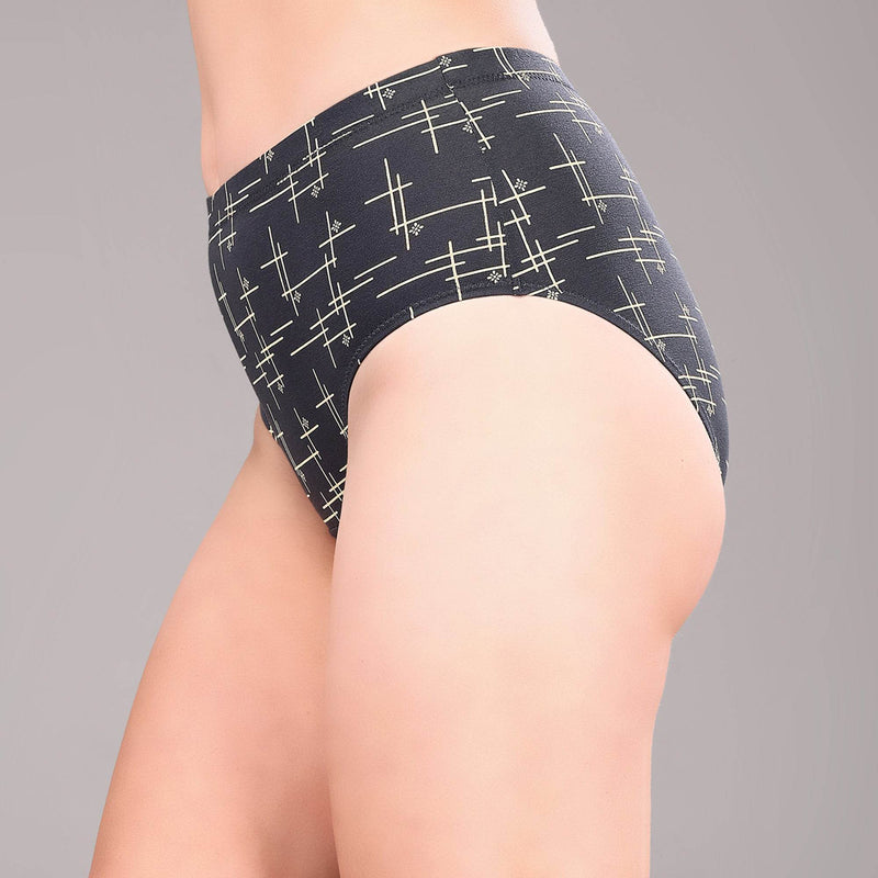 SOIE Woman - High Waist Full Coverage Printed Stretch Cotton Briefs (Pack of 3) - Panty -for Women