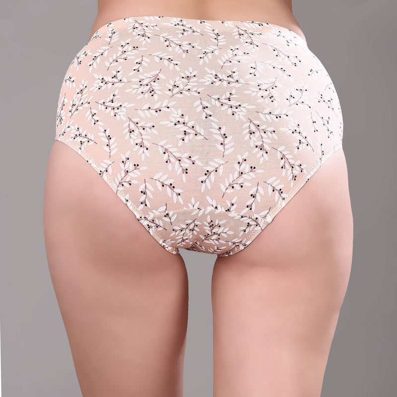 SOIE Woman - High Waist Full Coverage Printed Stretch Cotton Briefs (Pack of 3) - Panty -for Women