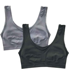 Pack Of 2 Womens Fashion Sports Bra | Seamless, Padded, Non-Wired Gym & Yoga Bra | High Support, Comfortable Everyday Bralette