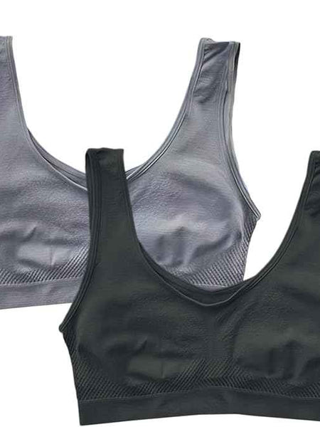 Pack Of 2 Womens Fashion Sports Bra | Seamless, Padded, Non-Wired Gym & Yoga Bra | High Support, Comfortable Everyday Bralette