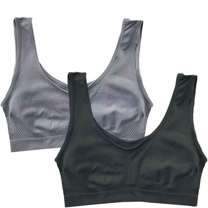 Pack Of 2 Womens Fashion Sports Bra | Seamless, Padded, Non-Wired Gym & Yoga Bra | High Support, Comfortable Everyday Bralette
