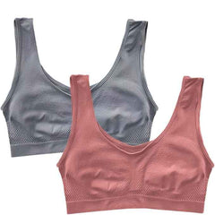 Pack Of 2 Womens Fashion Sports Bra | Seamless, Padded, Non-Wired Gym & Yoga Bra | High Support, Comfortable Everyday Bralette