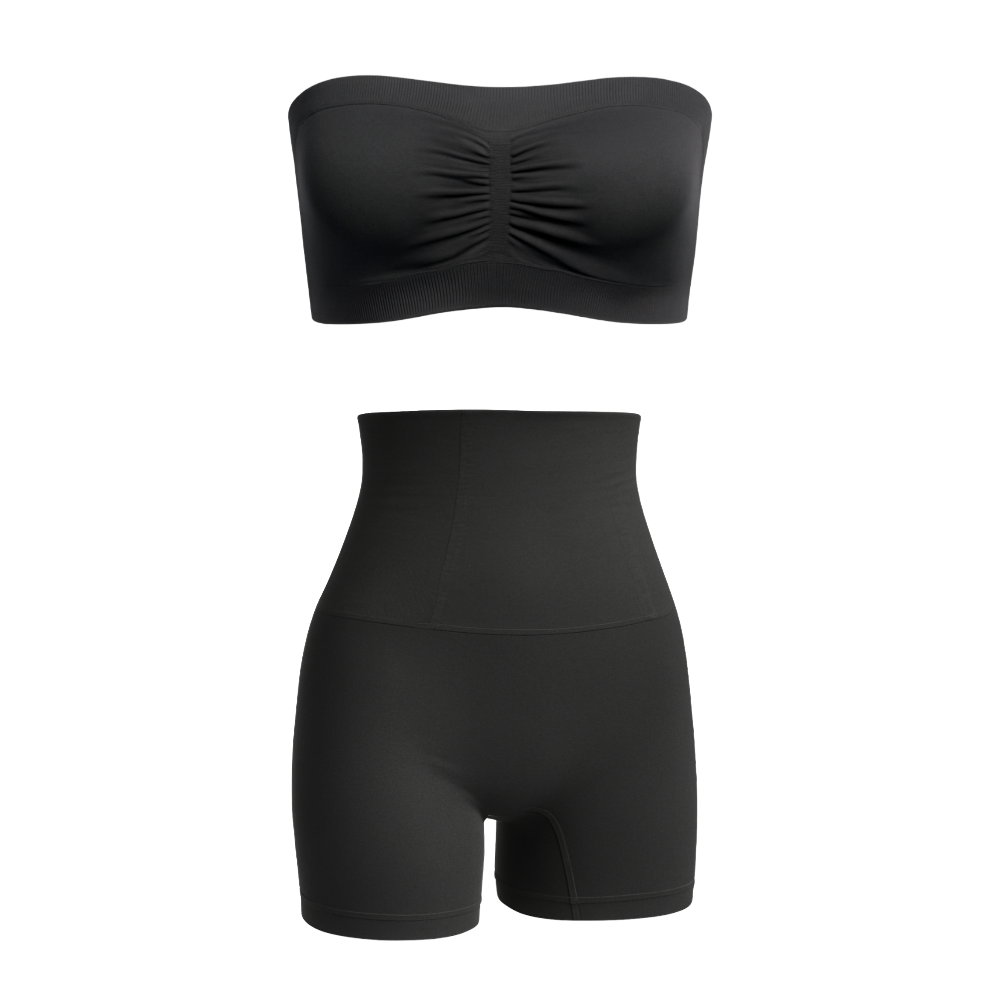 Munns & Mars Bundle of Seamless Non-Padded Tube Bra And Tummy & Thigh Shorts