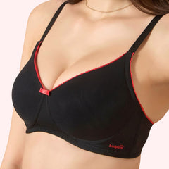 Miley Lace Trim Bra –  Wire-Free Comfort. Power Net, Super Soft Cups & Breathable Mesh Wings