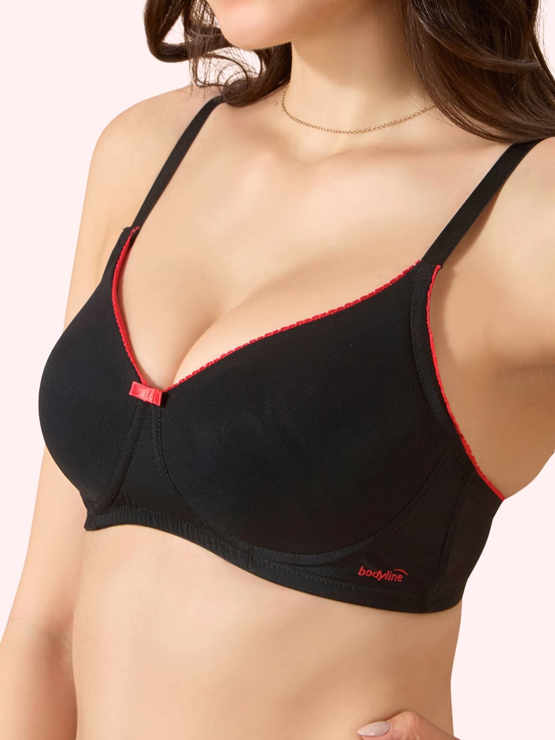 Miley Lace Trim Bra –  Wire-Free Comfort. Power Net, Super Soft Cups & Breathable Mesh Wings