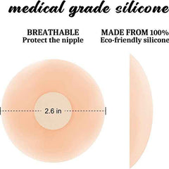 (Pack Of 1 Set)Women's & Girls Adhesive Reusable Silicone Nipple Cover Bra Pad Cover Pasties