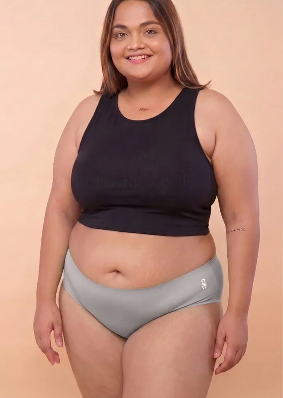 3 Pack - Grey Mid-waist Seamless Underwear