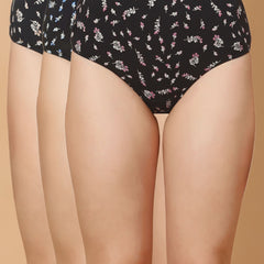 Tummy-Smoothing Printed High Waist Cotton Briefs – Pack of 3