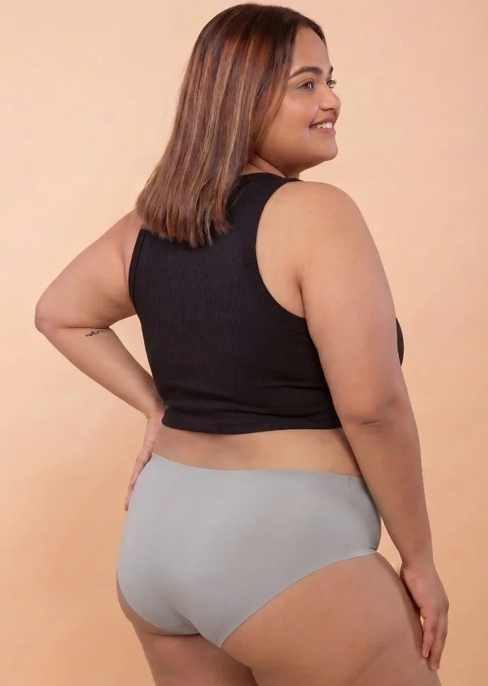 3 Pack - Grey Mid-waist Seamless Underwear