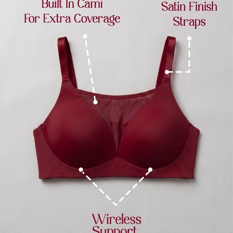 Padded Wirefree Bra With Inbuilt Powermesh Cami