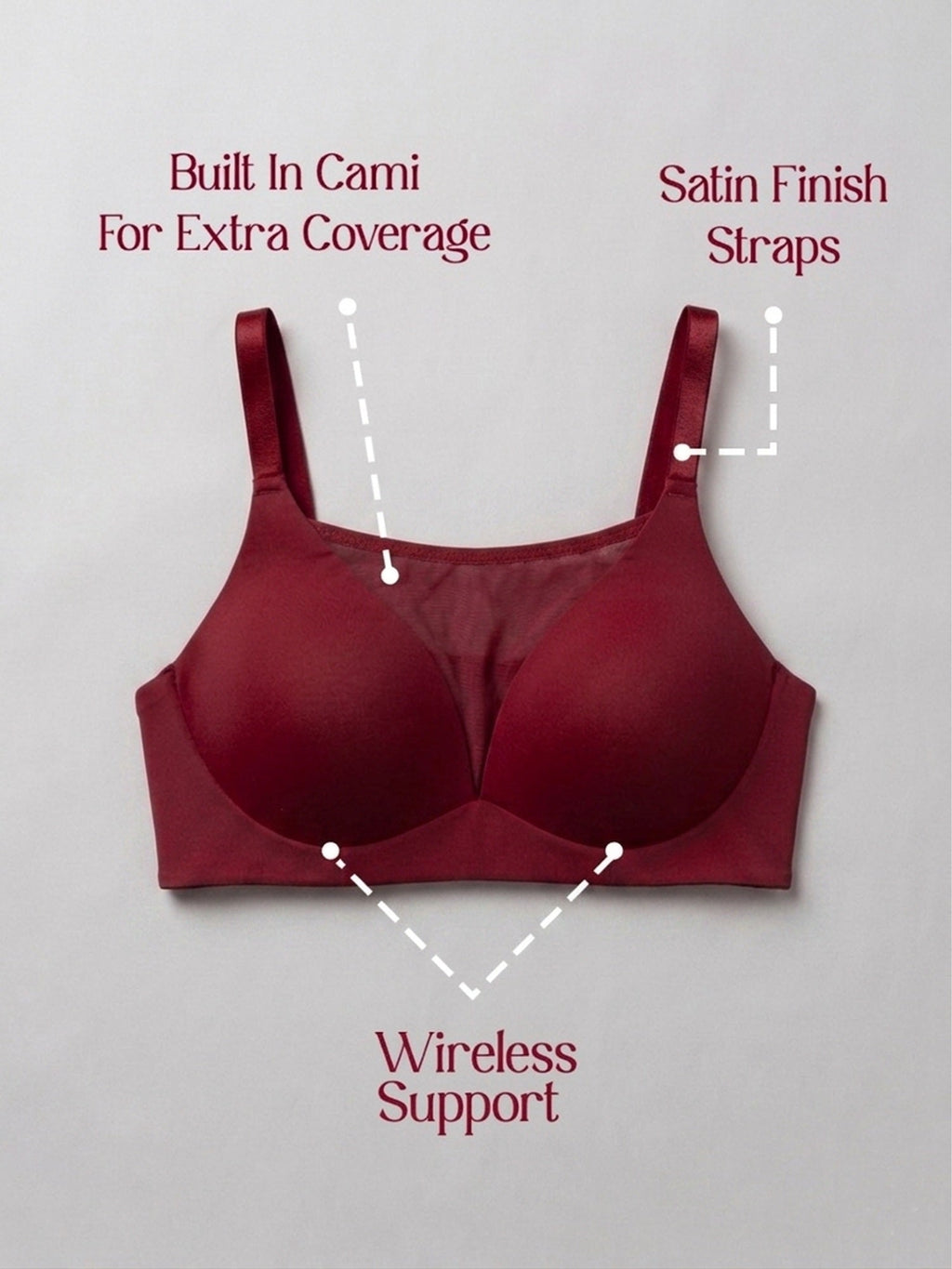 Padded Wirefree Bra With Inbuilt Powermesh Cami