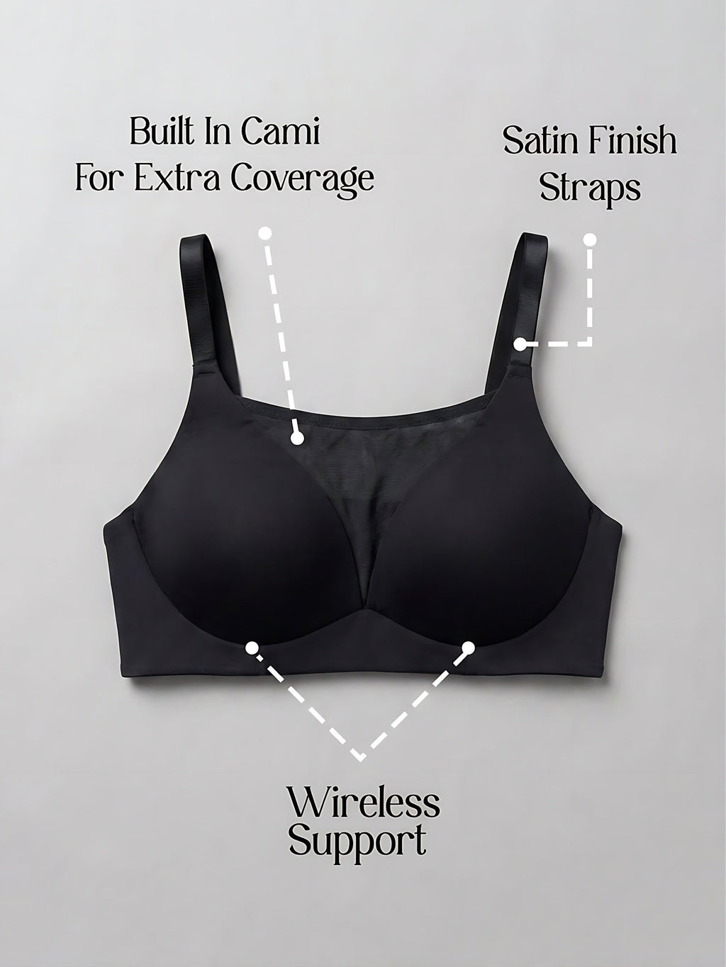 Padded Wirefree Bra With Inbuilt Powermesh Cami