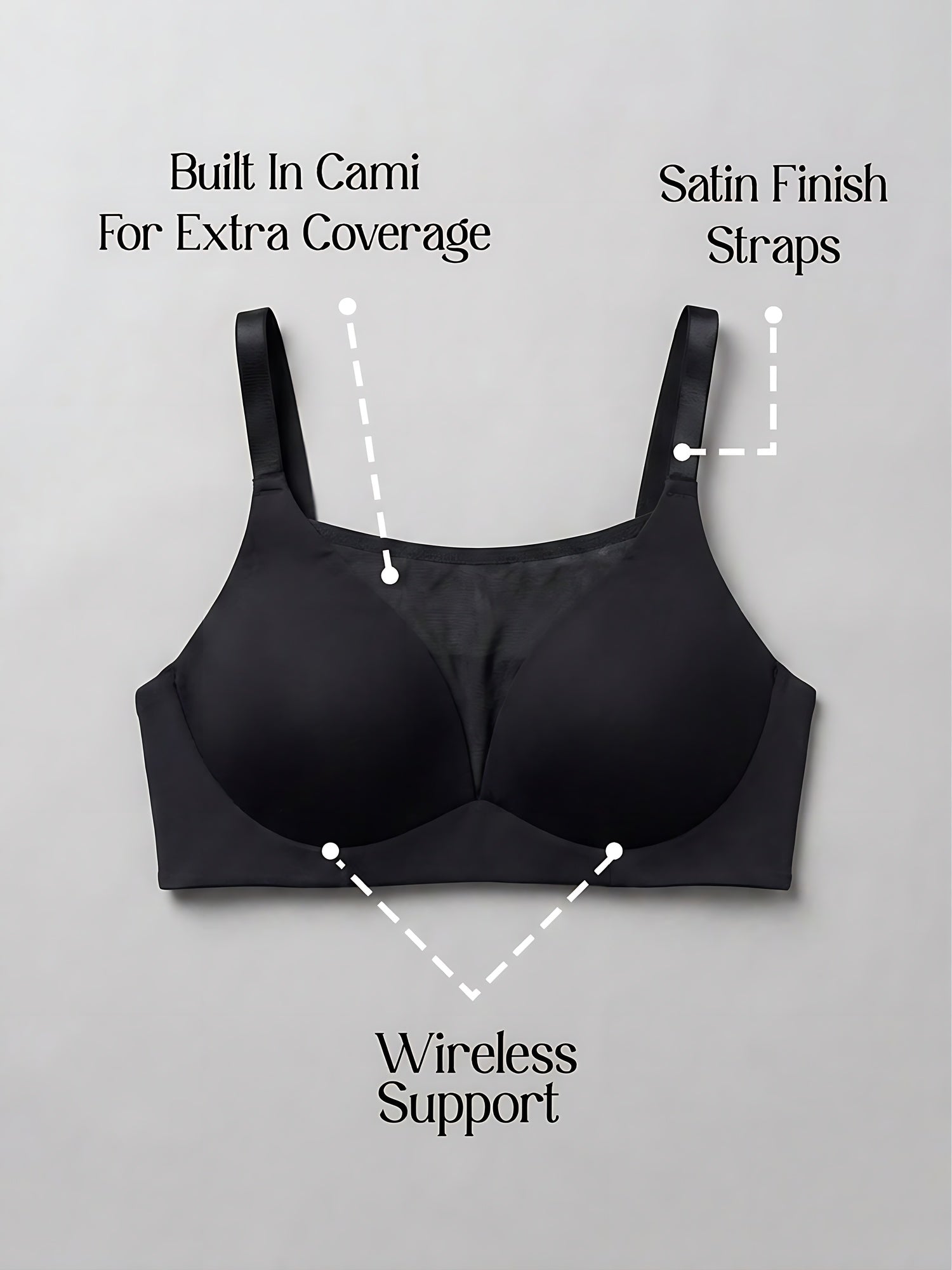 Padded Wirefree Bra With Inbuilt Powermesh Cami