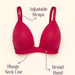 Padded Wirefree Demi Coverage Plunge Bra