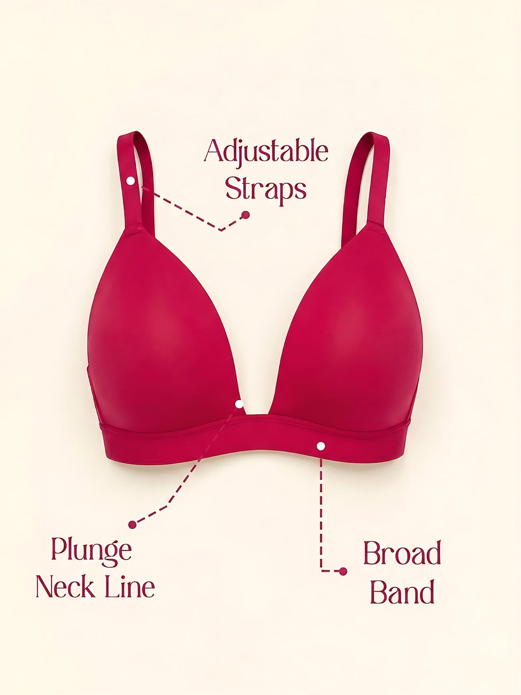 Padded Wirefree Demi Coverage Plunge Bra