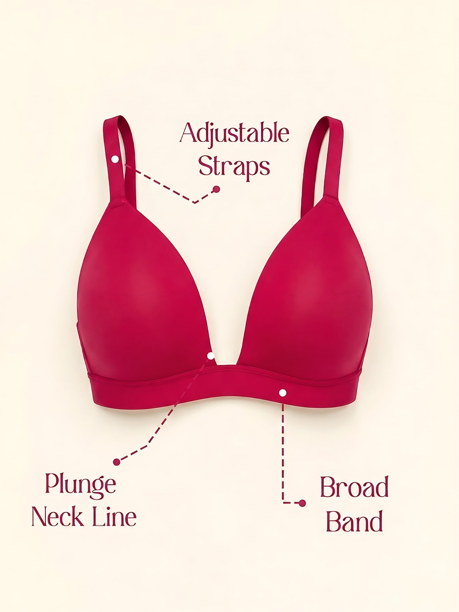 Padded Wirefree Demi Coverage Plunge Bra