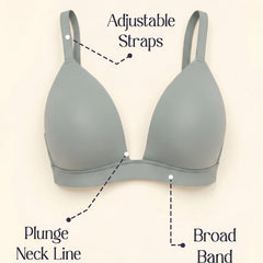 Padded Wirefree Demi Coverage Plunge Bra