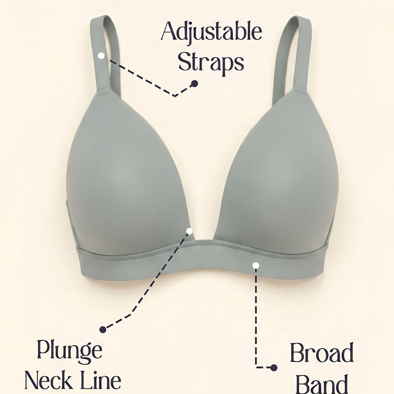 Padded Wirefree Demi Coverage Plunge Bra