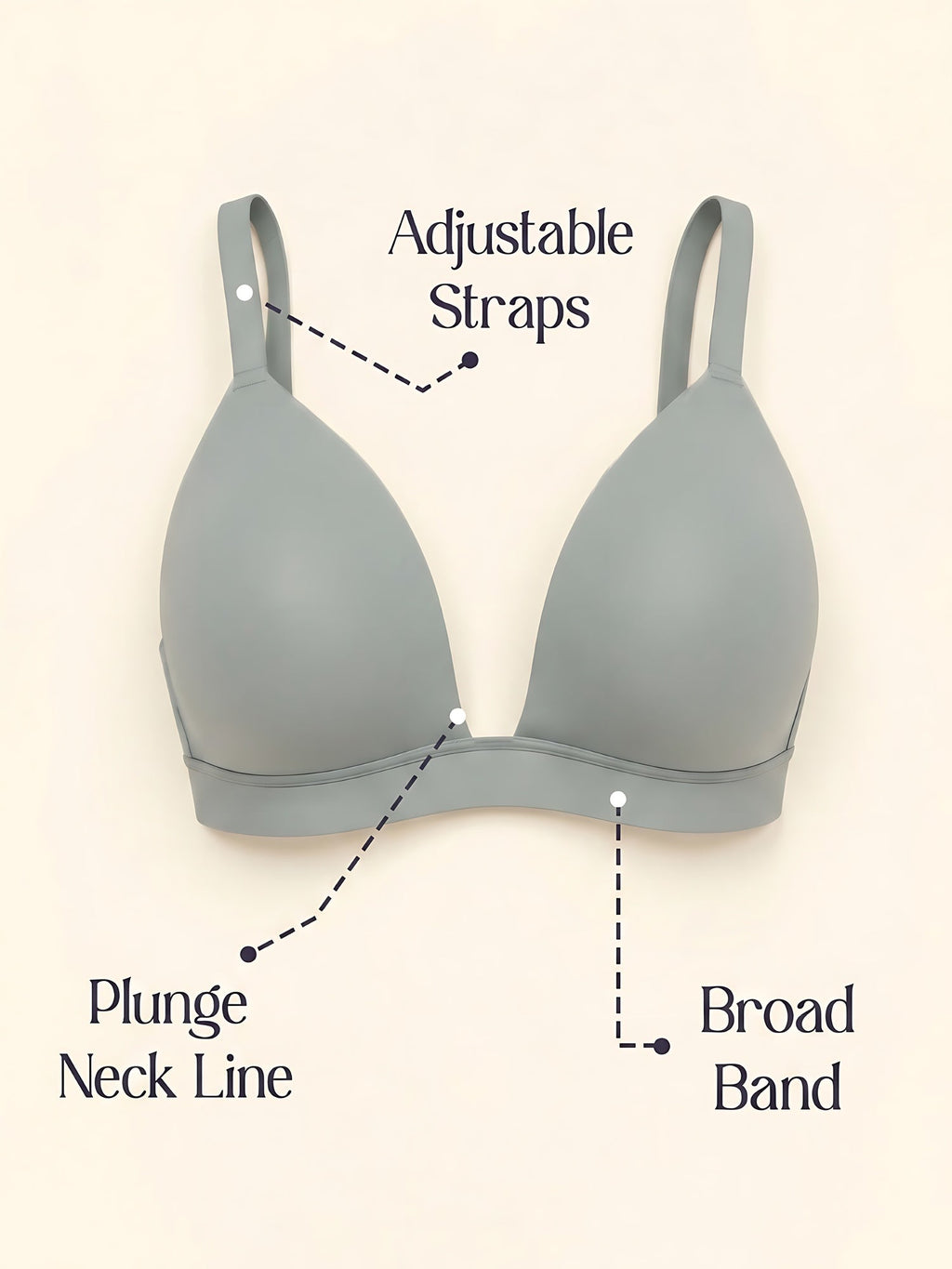 Padded Wirefree Demi Coverage Plunge Bra