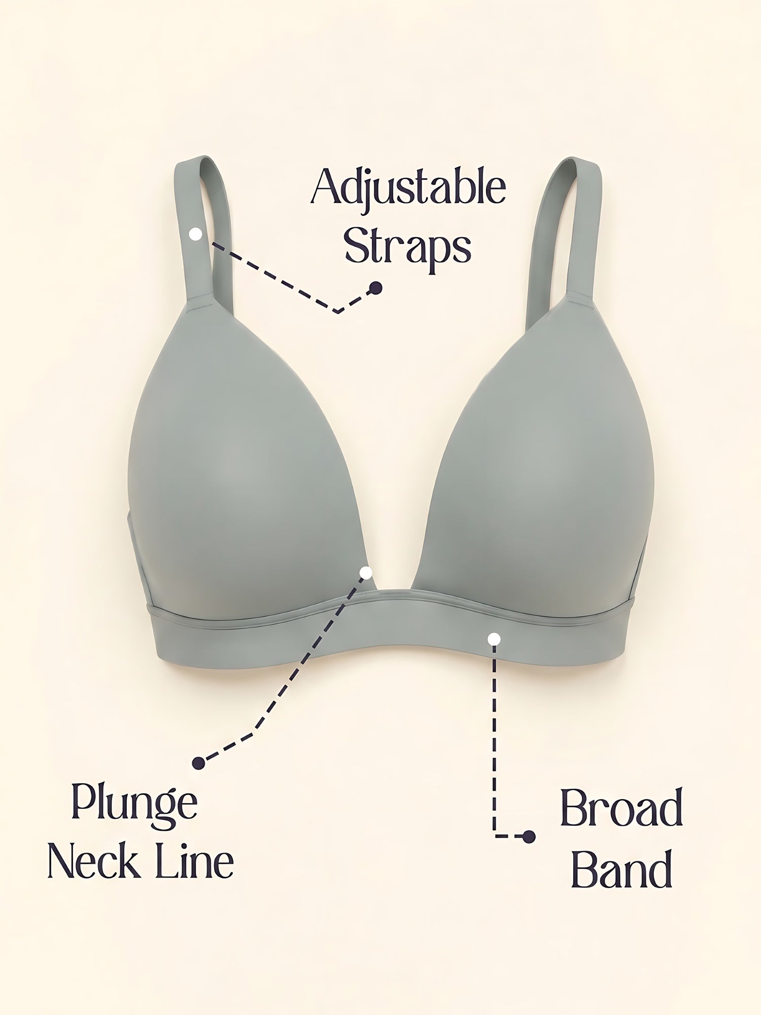 Padded Wirefree Demi Coverage Plunge Bra