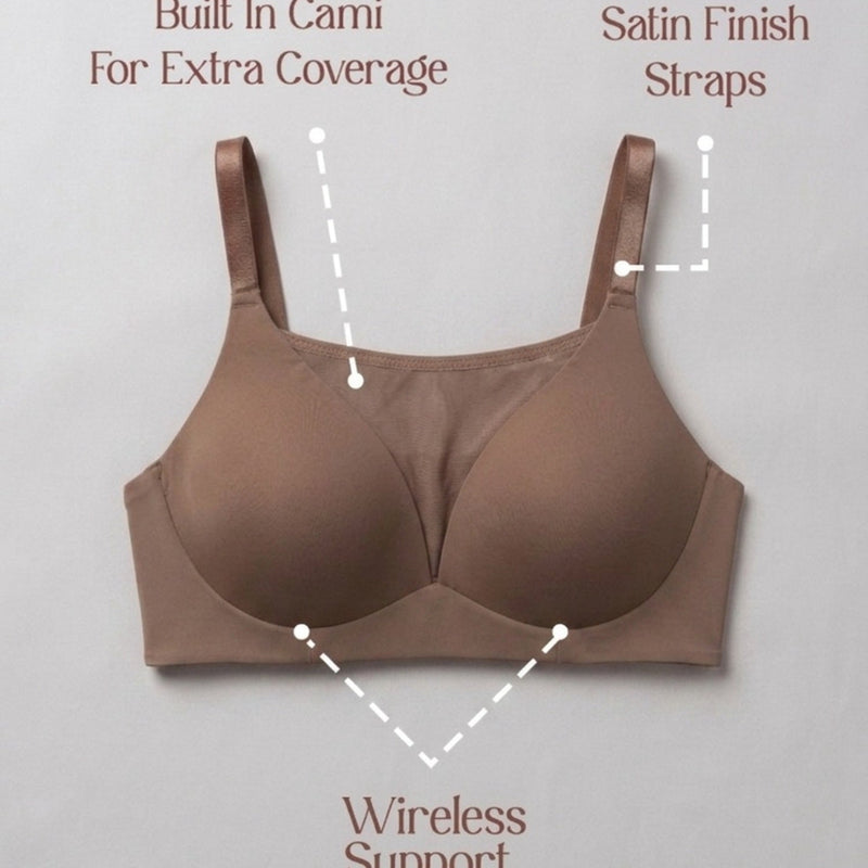 Padded Wirefree Bra With Inbuilt Powermesh Cami