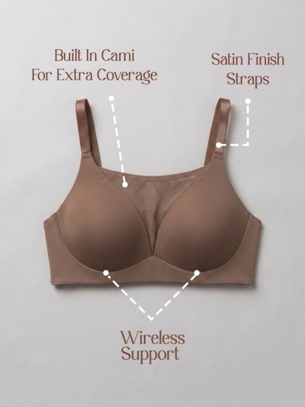 Padded Wirefree Bra With Inbuilt Powermesh Cami