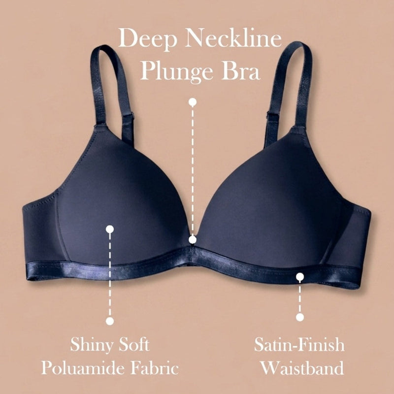 Padded Wirefree Demi Cup Plunge Bra