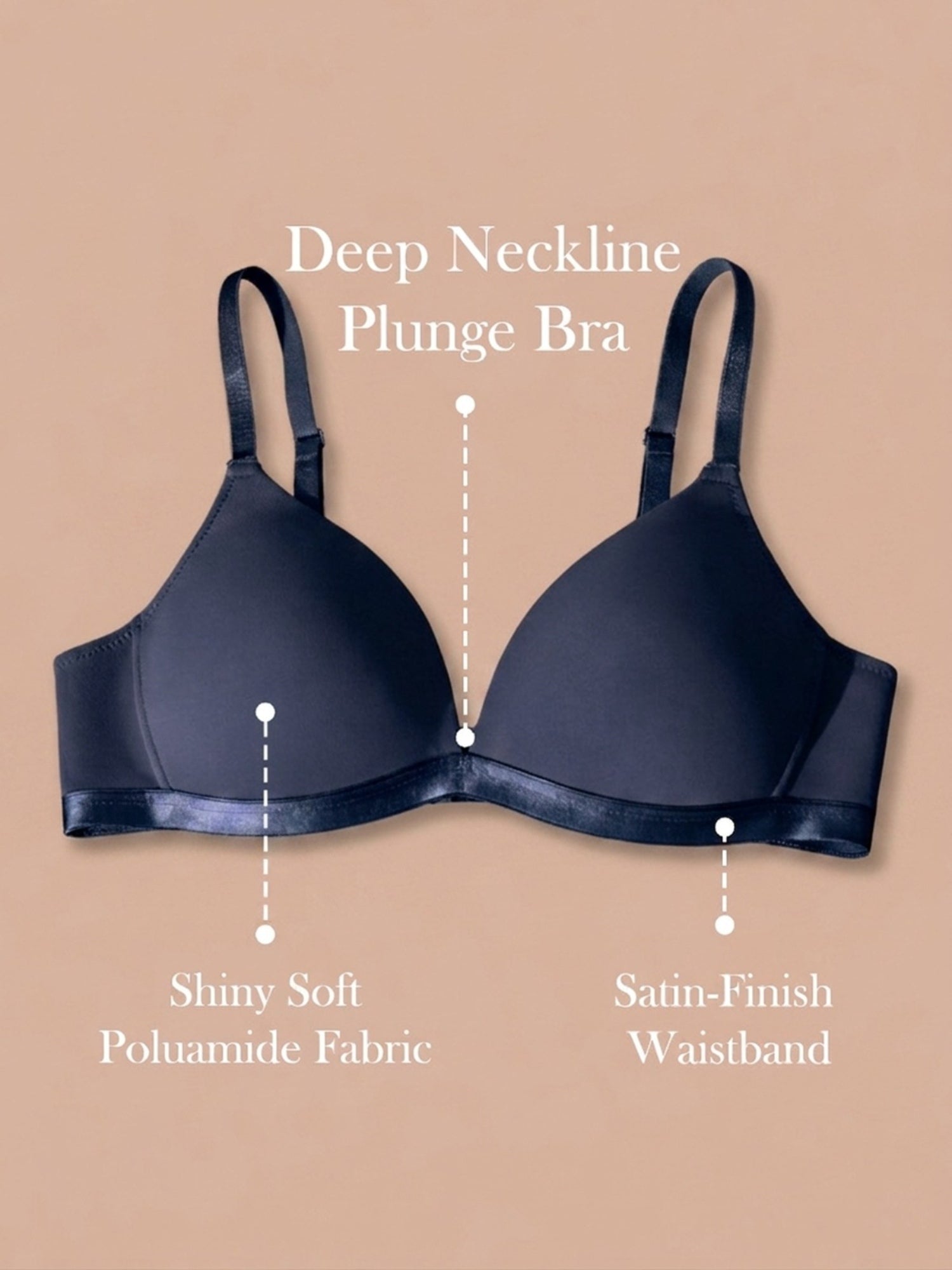 Padded Wirefree Demi Cup Plunge Bra
