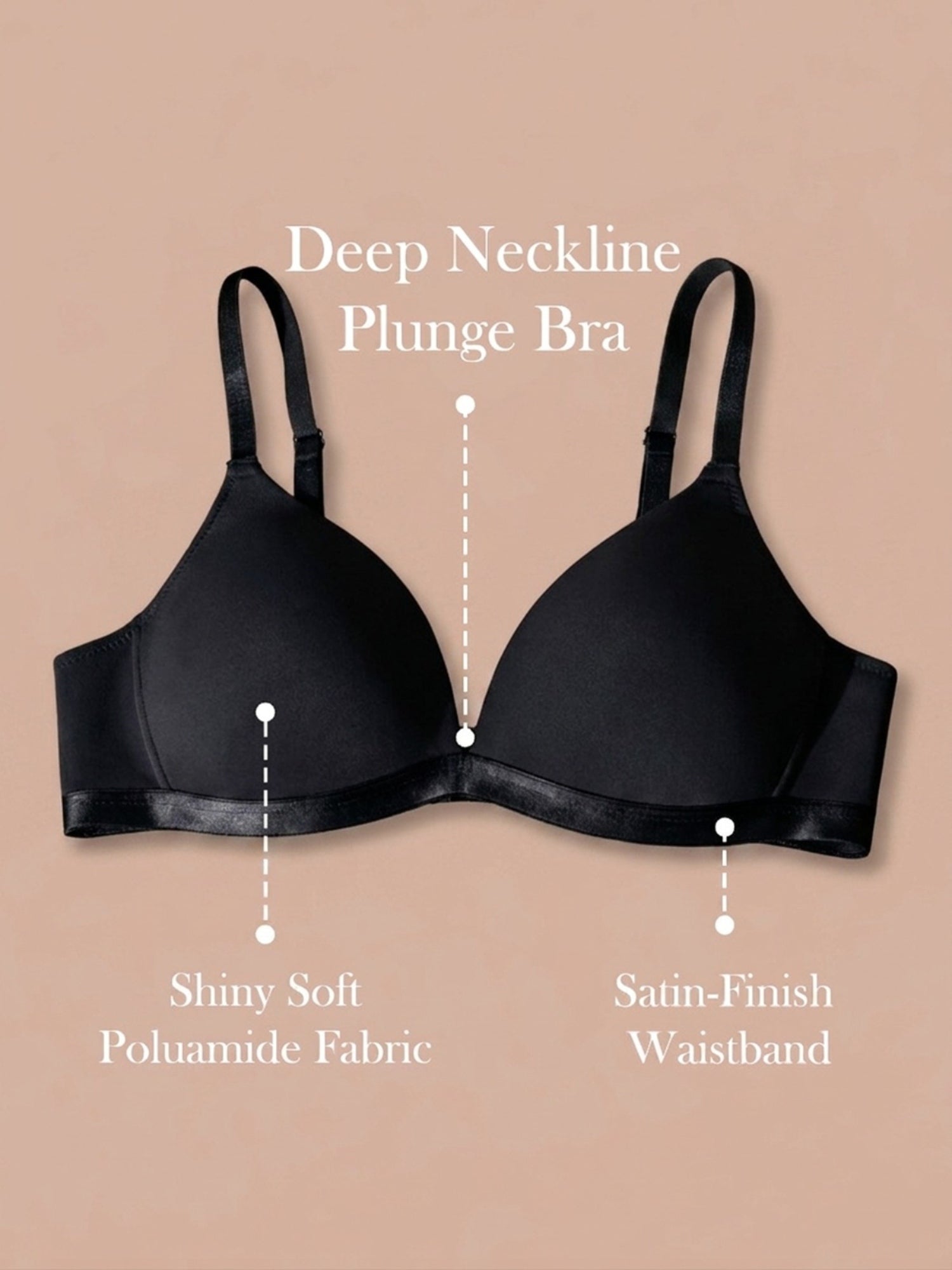 Padded Wirefree Demi Cup Plunge Bra