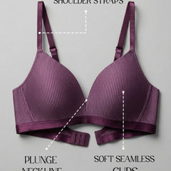 Padded Wirefree Self Striped T-Shirt Bra