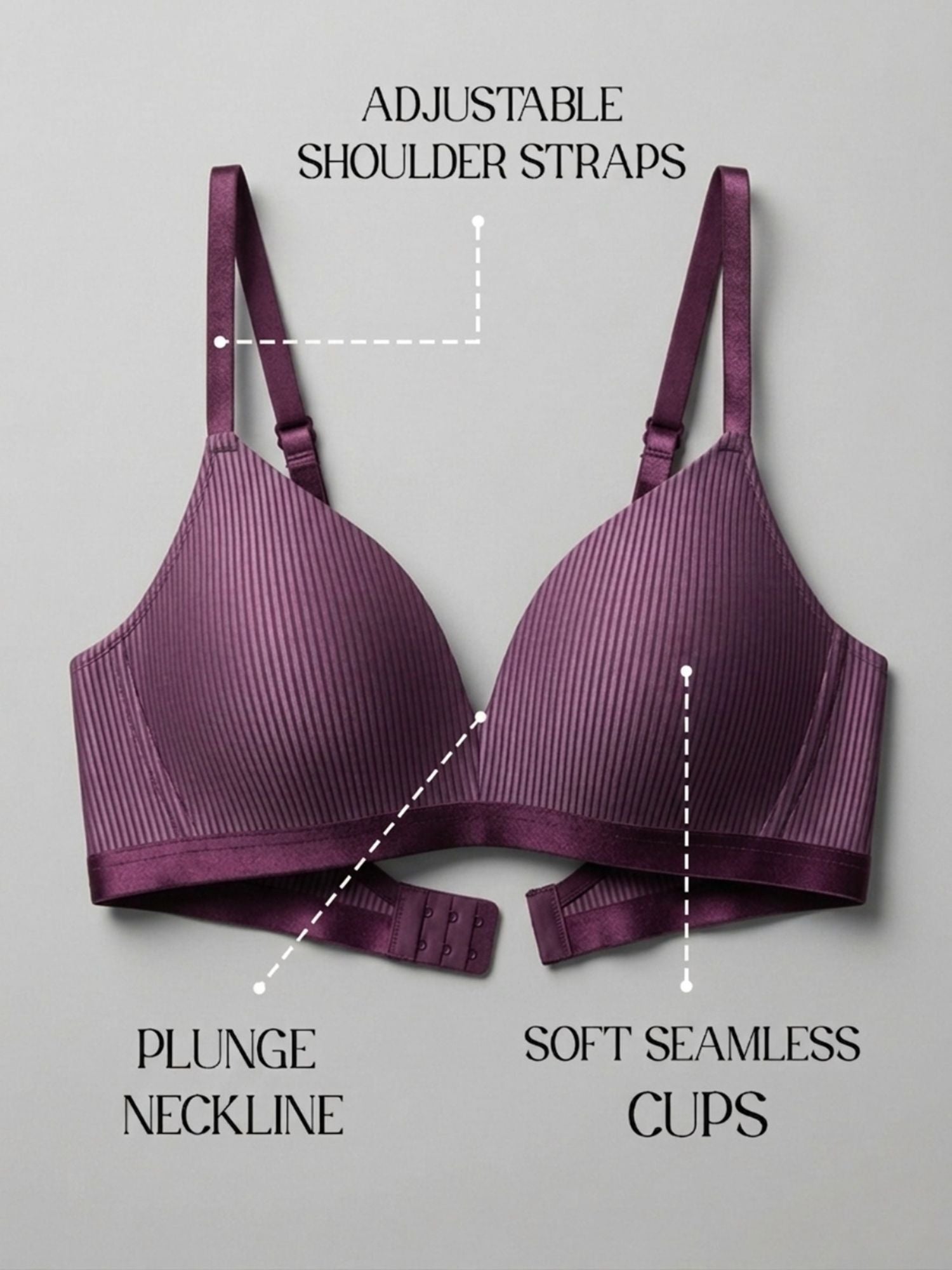 Padded Wirefree Self Striped T-Shirt Bra