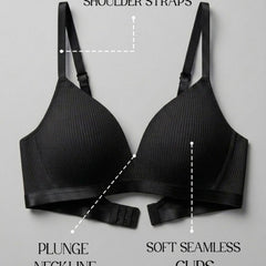 Padded Wirefree Self Striped T-Shirt Bra