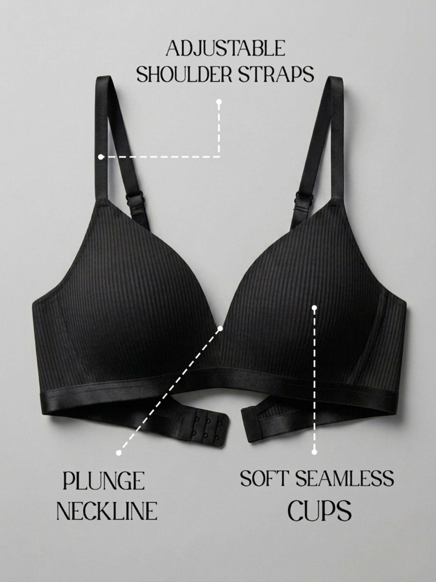 Padded Wirefree Self Striped T-Shirt Bra