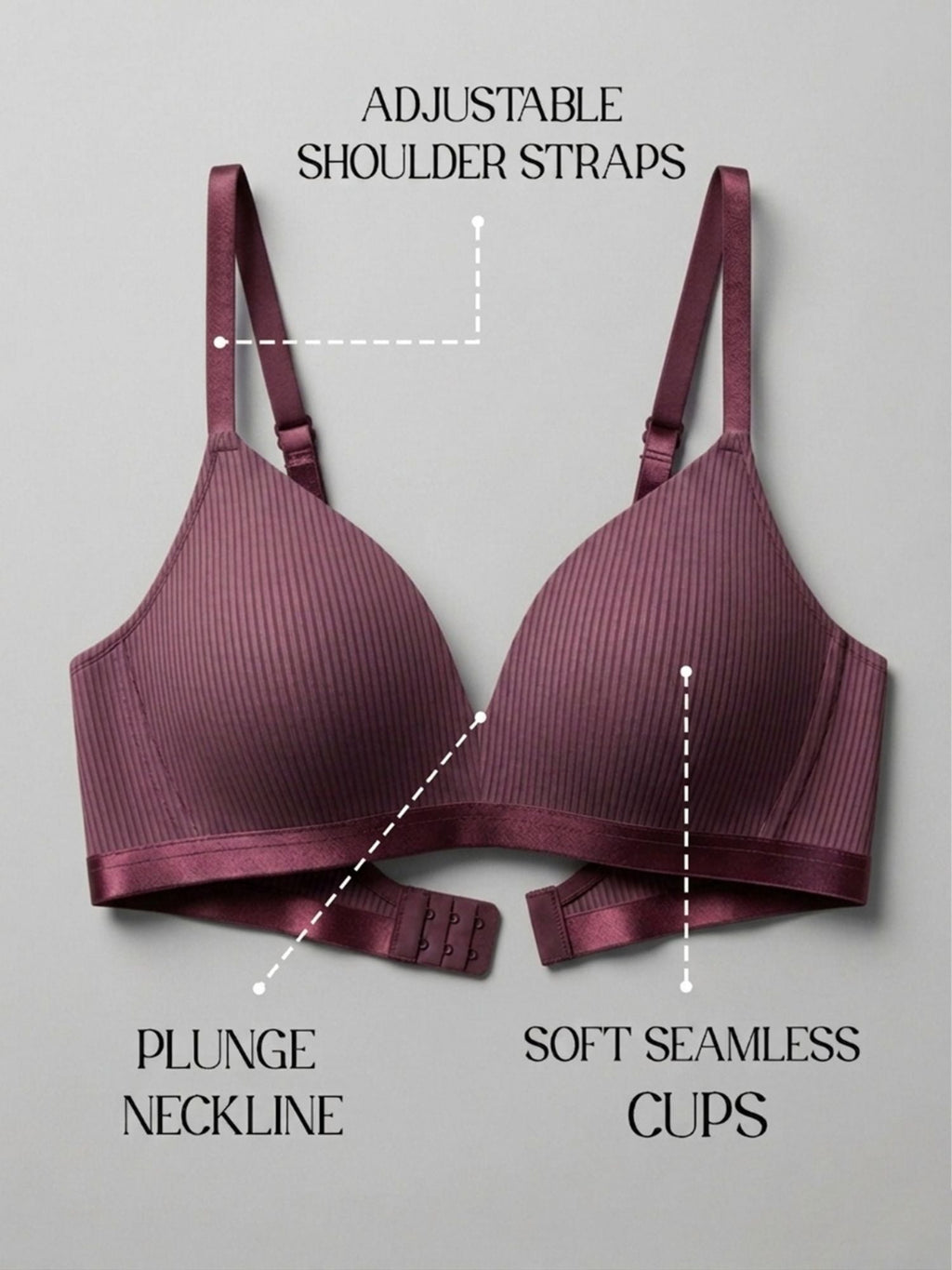 Padded Wirefree Self Striped T-Shirt Bra