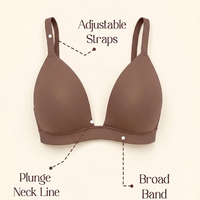 Padded Wirefree Demi Coverage Plunge Bra