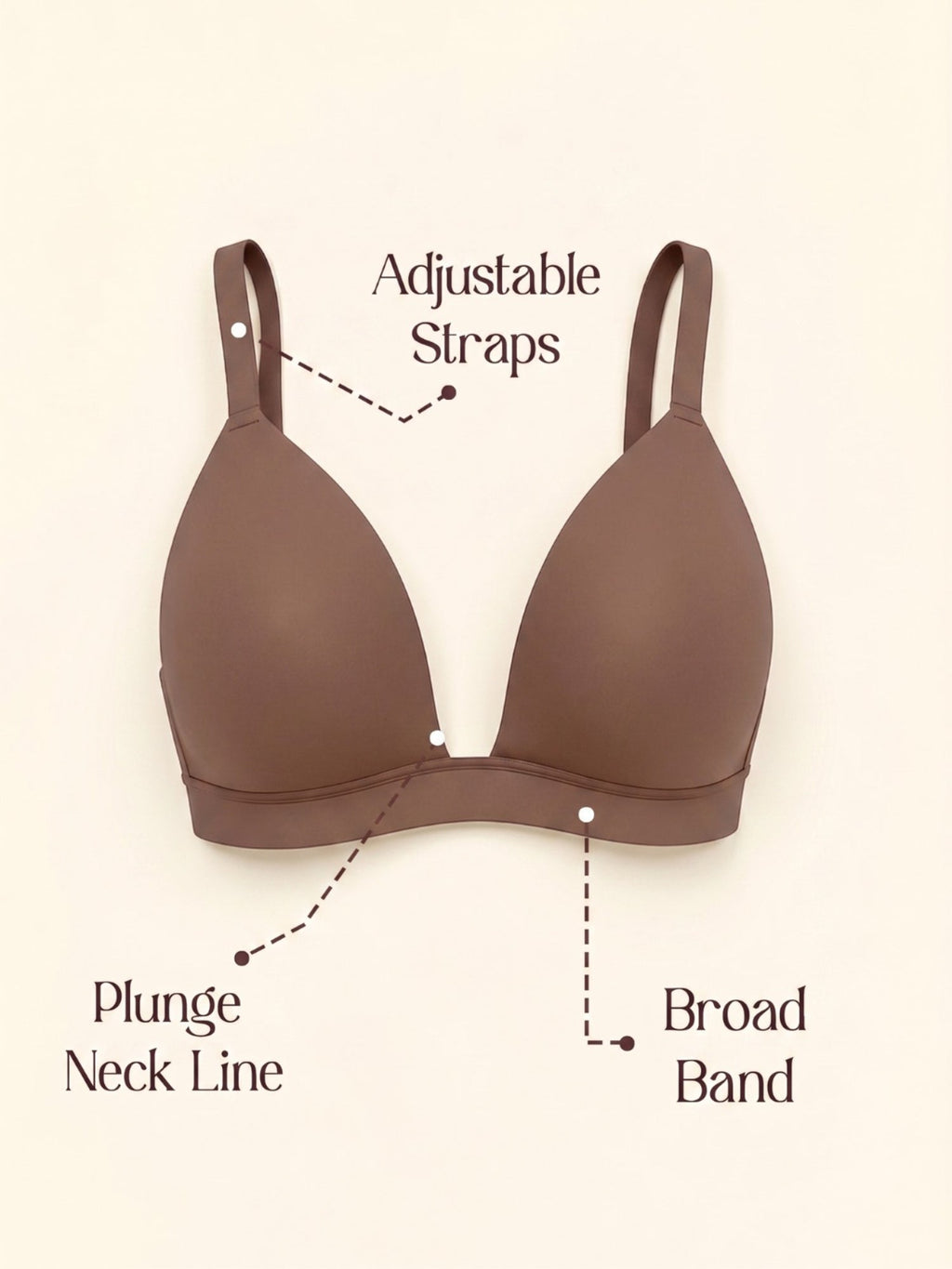 Padded Wirefree Demi Coverage Plunge Bra