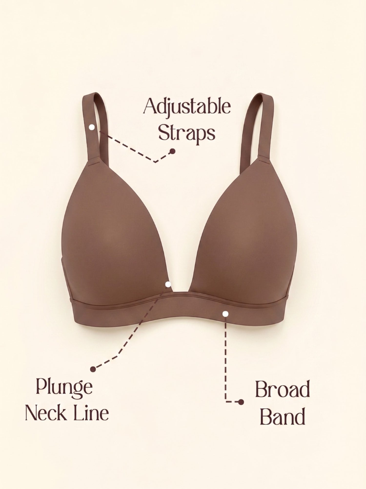 Padded Wirefree Demi Coverage Plunge Bra