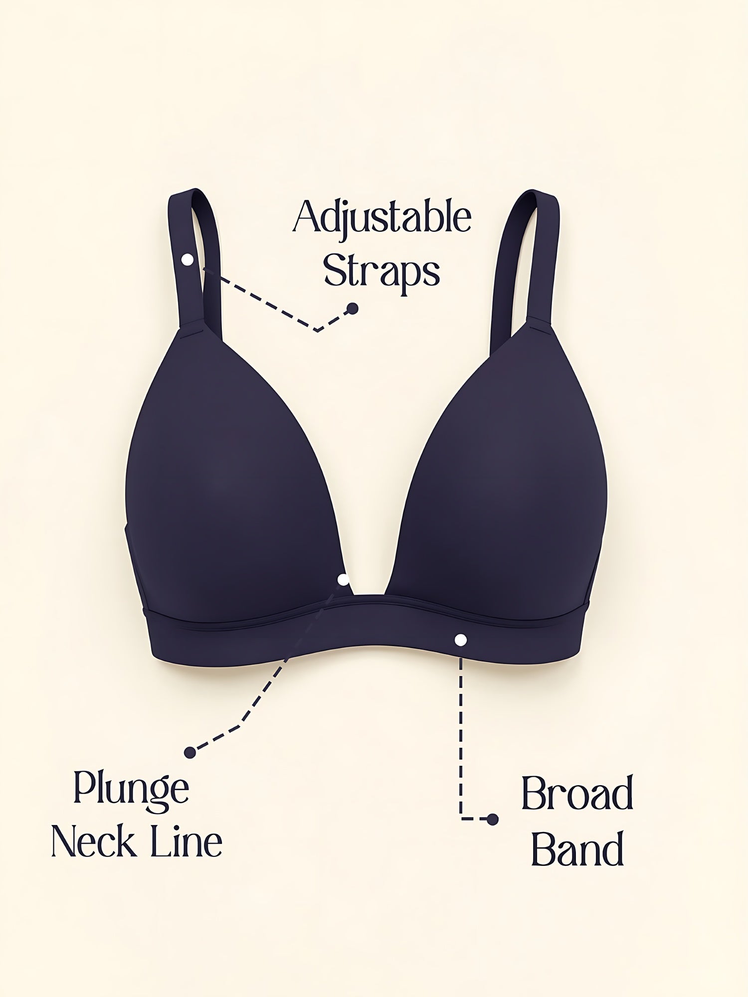 Padded Wirefree Demi Coverage Plunge Bra
