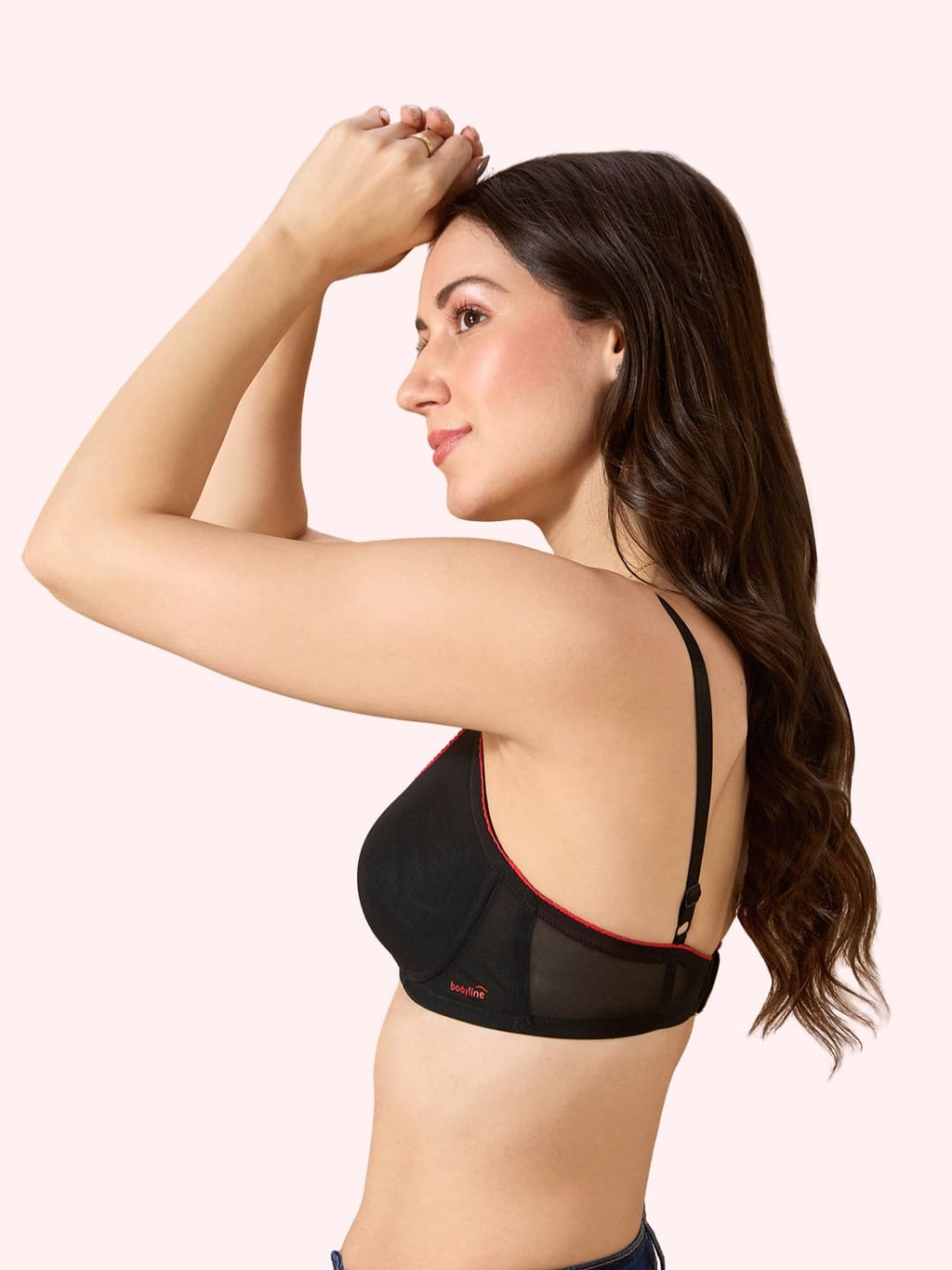 Miley Lace Trim Bra –  Wire-Free Comfort. Power Net, Super Soft Cups & Breathable Mesh Wings