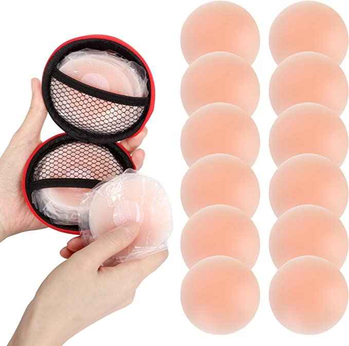 (Pack Of 6 Set )Nipple Cover for Women Pasties Breast Adhesive Silicone Reusable Pad